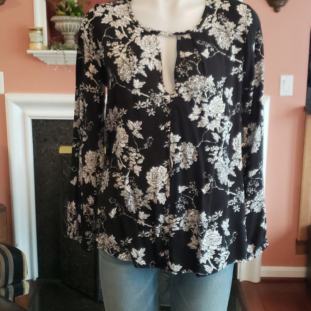 Black Floral Blouse